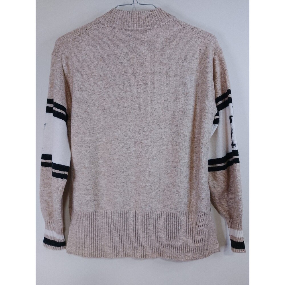 Lou & Grey SKI Sweater Womens Small S Tan Mock Neck Cable Knit Winter Apres - Picture 6 of 7